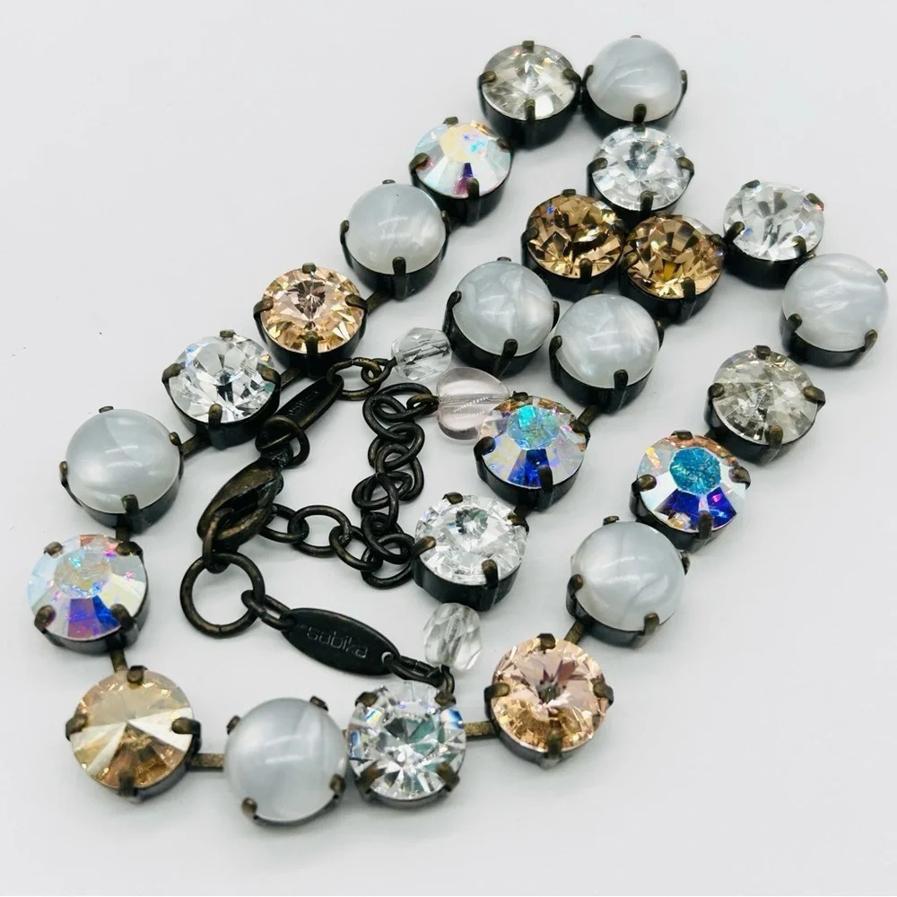 Sabika Crystal Pearlescent AB Necklace